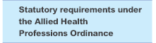 Statutory requirements under the Allied Health Professions Ordinance